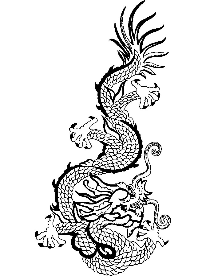 coloriage dragon chinois